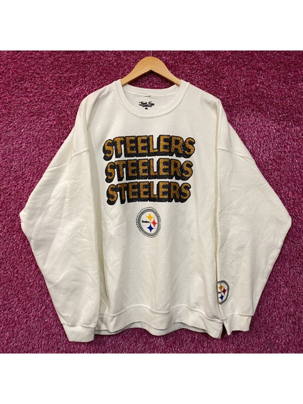 Junk Food Clothing Pittsburgh Steelers Repeat Bling Flea Market Crew Sweatshirt
